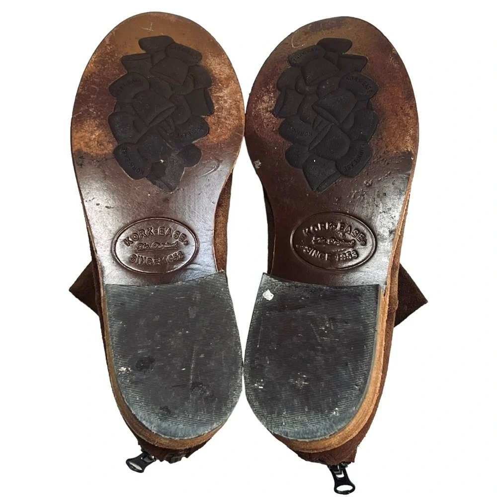 Kork-Ease Women’s Sz 6 Brown Suede Ankle Boots Leather Ryder Bootie - Picture 9 of 10